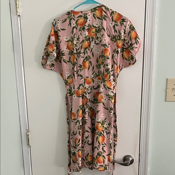 Marine Layer Pink Floral with Oranges Midi Dress - Picture 4 of 4